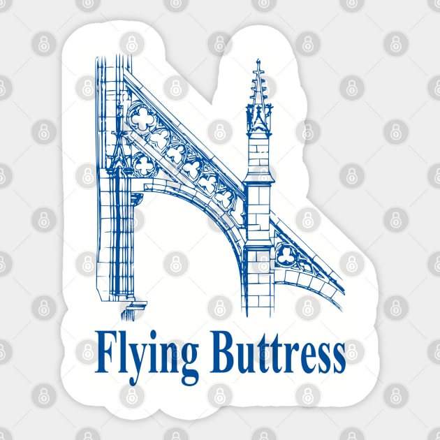 Gothic Architecture Flying Buttress Sticker by Yesteeyear